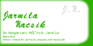 jarmila macsik business card